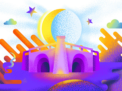 Mirante 9 de Julho colorful illustration vector