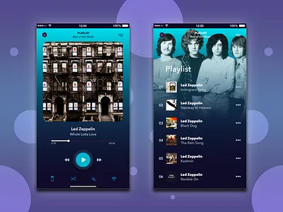 Music Player for iOS animation app audio audio app audio player branding design flat graphical gui illustration illustrator knob logo minimal music typography ux vector web