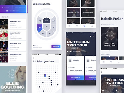 Concert App // Day 75 app behance concert interface ticket typography ui ux