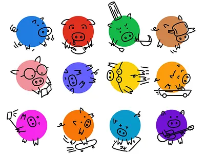 Pig things go as wish (诸事顺意) chinesenewyear pig