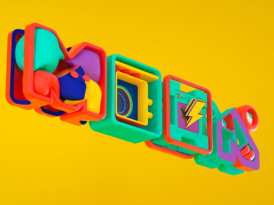 Moon Studio ID 3d abstract art direction brand ideintity branding c4d design illustration letter logo typography