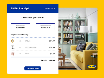 DailyUI #17 Email Receipt dailyui design email ikea receipt ui ux