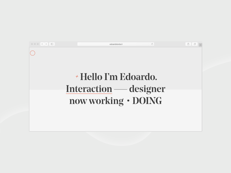 Landing - Edoardo Torda animation creativity design homepage interface landing page main page typogaphy ui user experience user interface ux web web deisgn website white