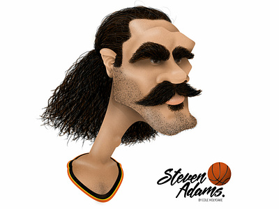 Steven Adams caricature character graphic graphic design illustration illustrator kiwiana nba new zealand okc photoshop steven adams