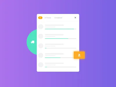 Package Transactions Widget concept mobile package product transaction ui ux widget
