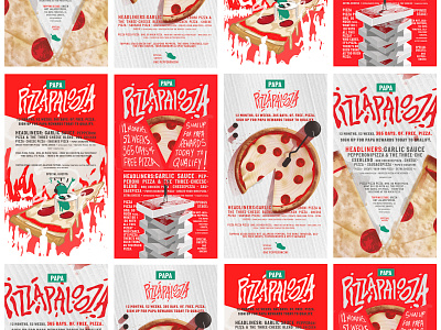 PizzaPalooza Social Promo branding design illustration lettering logo type typography