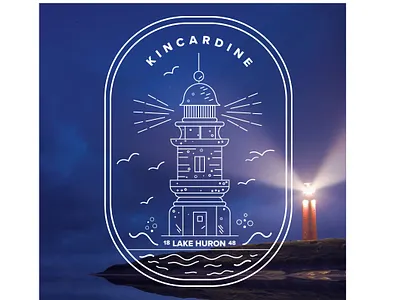 Lighthouse Illustration badge badge hunting badgedesign beach bold bright design first dribble fun illustration illustration art light house like line art line illustration logo pattern vector view
