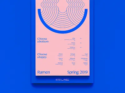 Kitsune Menu brand line illustration menu minimal ramen