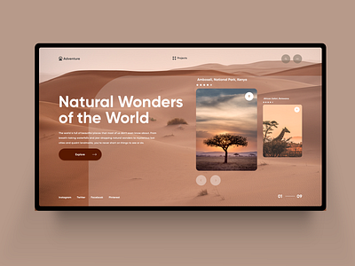 Traveling Website Homepage clean creative desert homepage design logo minimal nature photograhy traveling typogaphy web web design weekly ui