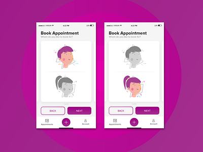 Appointment App for Salon - UI/UX Design appdesign appointmentapp salon salonapp ui uidesign uiux