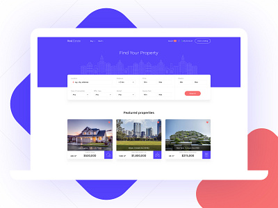 Real estate website design axure design listings properties real estate ui user interface ux web website