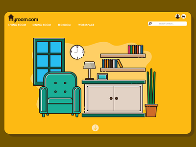 myroom.com animation branding design flat flatillustration furniture logo illustration logo minimal ui ux vector vector artwork web website