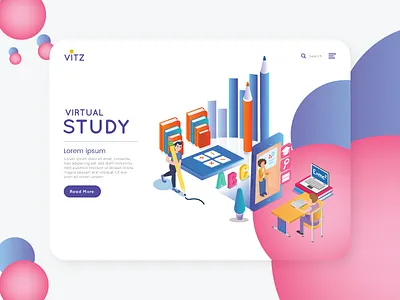 E-Learning Website Banner banner design books design education website elearning online student study teacher ui virtual web design company website banner website design