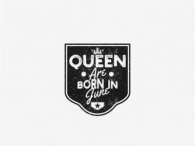 QUEEN ARE BORN IN JUNE design flat logo vector vintage badge vintage badges vintage design