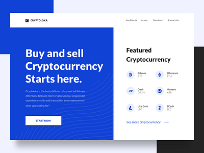 Exploration Homepage bitcoin bold clean cryptocurrency design desktop homepage landing page simple website