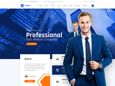 Exleon - Creative Multi-Purpose PSD blog business clean construct consulting corporate creative elegant modern multipurpose portfolio psd psd template