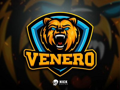 Venero Esport Logo angry bear animals beard branding character design design esport logo esports fornite gamers gaming gaming logo illustration logo mascot sport branding sport logo sports streamer twitch