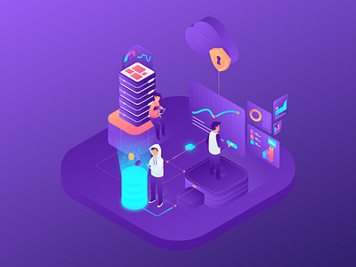 Cryptocurrency II artificial intelligence crypto currency design illustration isometric isometric design simple ui user interface