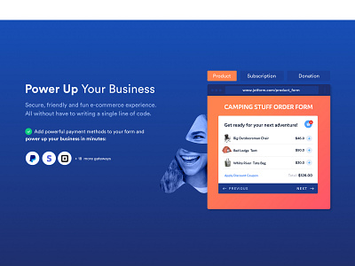 Collect Payment browser collect component donations friendly human jotform landing modal page payment payment app payment form paypal pci secure square stripe subscription