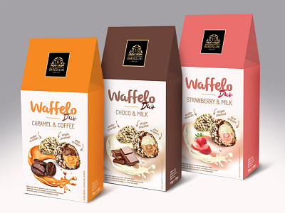 Waffello Package Design chocolate coffee food package packaging packaging design strawbery sweets