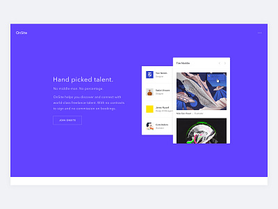 OnSite - New Homepage 2019 freelance onsite recruitment ui