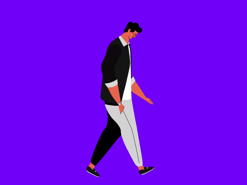Simple walk animation 2d animation art debut design hellodribble illustration man motion animation phone walk cycle