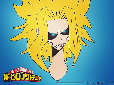 All Might aina badejo all for one all might anime bakugou blonde blue branding cartoon deku design hero illustration mayomeed mayomide midoriya my hero academia myheroacademia nigeria photoshop