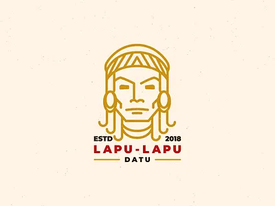 Lapu-lapu hero illustration logo monoline tshirt design
