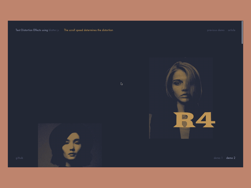 Text Distortion Effects using Blotter.js animation demo distortion effect gif grid inspiration javascript template typography ui uidesign webgl