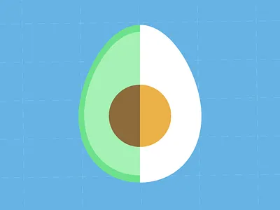 Eggocado animation avacado egg flat icon illustration simple vector