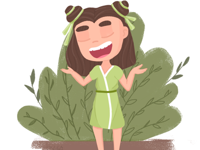 illustration girl on nature design drawing girl graphic illustration little girl summer woman