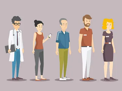 Character Set 2d character character concept design explainer flat graphics illustration man people vector woman