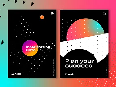 Azda Posters analysis azda brand identity branding data data analytics data science design gradients graphics identity pixels plans posters