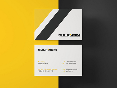 Gulf Asia Business Card branding business card collateral collateral design construction crane design dubai effendy gulf gulfasaia logo mockup print rak stationery trading uae