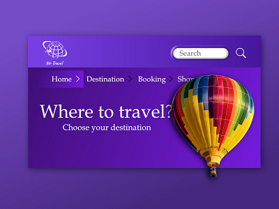 Daily UI #56 - Breadcrumbs affinity designer air air travel breadcrumbs breadcrumbs navigation daily 100 challenge daily ui 56 dailyui 56 design destination hot air ballon purple travel ui ui design