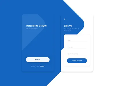 DailyUI 001 challenge app form mobile modal screen sign up ui