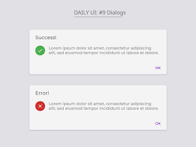 Daily UI : #9 Dialogs 2019 2019 trend 9 basics dailyui dailyuichallange dialogs error exploring material design materialio success ui ux designer uidesign uielements webdesigner