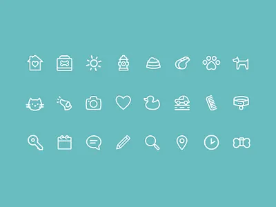 Dogvacay Icon Set animals cat dog dogvacay icon iconography illustration rover ui