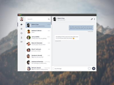 Daily UI #013 - Direct Messaging Desktop App adobexd app appdesign dailyui dailyui013 dailyuichallenge design desktop app message message app textmessage uidesign ux ui design