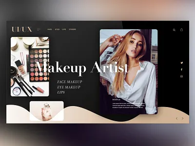 🌟 Makeup Artist｜Daily Ui Design beige cosmetics creative design details graphic graphicdesign interface landingpage makeup makeupartist photoshop ui uitrends userexperience ux web webdesign