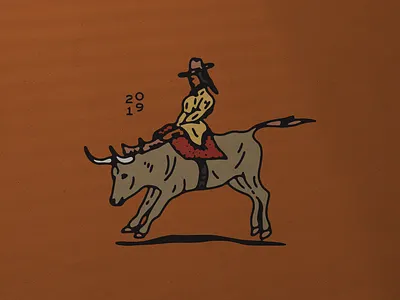 Back on my Bullsh*t bull cowboy cowgirl design graphic illustration rodeo typography western