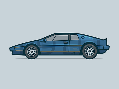 Lotus Esprit 1980s 80s automobile blue car cubhaus illustration lotus lotus esprit negativebear