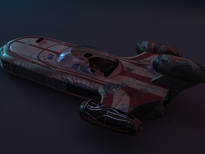 Landspeeder 3d landspeeder lighting maya modelling render star wars texturing