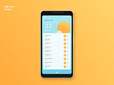 Weather | Daily UI 037 android app dailyui dailyui037 design ui ux weather weather app weather forecast