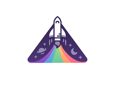 Paint the Sky badge cosmic explorer launch paint rocketship shuttle space space age