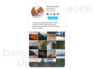 User profile app black black white daily 100 daily 100 challenge daily ui design gallery profile profile cover profile design ui user account user profile