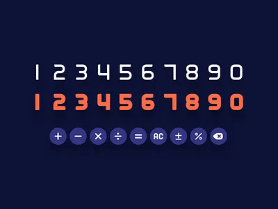numerical font set calculator daily ui 004 design font number sign symbol typography ui vector