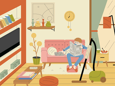 Living room advertisements animation app art artwork blog branding character design drawing girl graphic icon illustration illustrator logo love vector web website