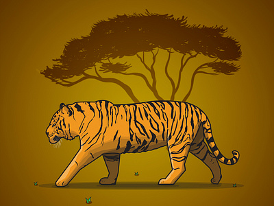 Tiger animal favorite animal flat flat design flat graphic graphic illustration illustrator jungle line art lions photoshop safari tiger vector