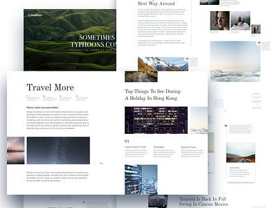 Passport Online Travel Mag design mock sketch typography ui web